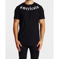 Americain Croyant Dual Curved T-Shirt Jet Black
