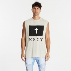 Kiss Chacey Save Us Step Hem Muscle Tee Pigment Stone