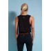 First Base Cropped Muscle Tank Black