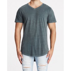 Kiss Chacey Episodes Dual Curved V-Neck Tee Pigment Slate
