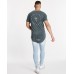 Kiss Chacey Episodes Dual Curved V-Neck Tee Pigment Slate