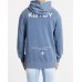 Kiss Chacey Lost Boys Step Hem Hooded Sweater Acid Blue