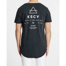 Kiss Chacey Trust Raw V Neck Tee Anthracite Black