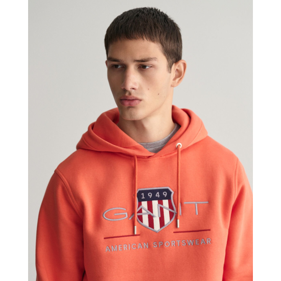 Gant Archive Shield Hoodie Burnt Orange