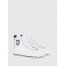 Diesel S-Astico Mid Cut High-Top Sneakers In Leather With D Logo White
