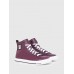 Diesel S-Astico Mid Cut High-Top Sneakers In Leather With D Logo Burgundy
