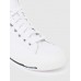 Diesel S-Astico Mid Cut High-Top Sneakers In Leather With D Logo White