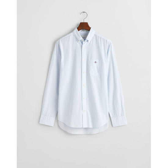 Gant Regular Fit Classic Banker Stripe Poplin Shirt Light Blue