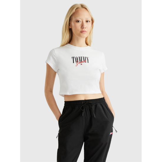 Tommy Jeans Baby Crop Essential Logo 1 White