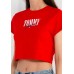 Tommy Jeans Baby Crop Essential Logo 1 Deep Crimson