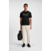 Boss Tee Logo Future Pima-cotton T-shirt with gloss logo Black
