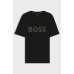 Boss Tee Logo Future Pima-cotton T-shirt with gloss logo Black