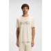 Boss Tee Logo Future Pima-cotton T-shirt with gloss logo Natural