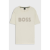 Boss Tee Logo Future Pima-cotton T-shirt with gloss logo Natural