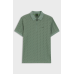 Boss Pl Mirror Mercerised-cotton polo shirt with jacquard pattern Green