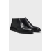 Boss Calev Leather Desert Boots with signature stripe Black