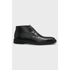 Boss Calev Leather Desert Boots with signature stripe Black Boss Calev Leather Desert Boots with signature stripe Black