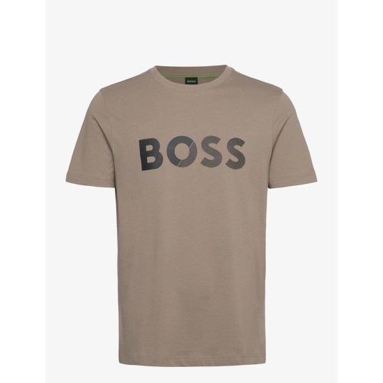 Boss Tee Tape Logo Beige