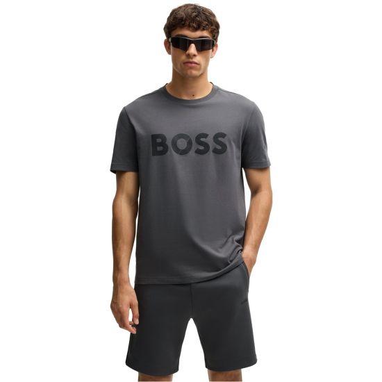 Boss Tee Tape Logo Dark Grey