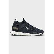 Boss Titanium EVO Trainers with knitted uppers and suede trims Dark Blue