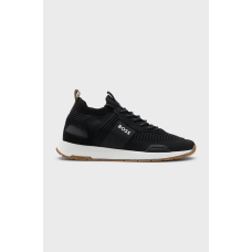 Boss Titanium EVO Trainers with knitted uppers and suede trims Black
