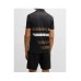 Boss Paddy Stretch-Jersey Polo Shirt with Stripe Print Black
