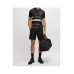 Boss Paddy Stretch-Jersey Polo Shirt with Stripe Print Black