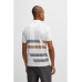 Boss Paddy Stretch-Jersey Polo Shirt with Stripe Print White