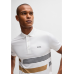 Boss Paddy Stretch-Jersey Polo Shirt with Stripe Print White
