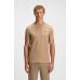 Boss Stretch-Cotton T-shirt with Contrast Logo Beige