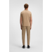 Boss Stretch-Cotton T-shirt with Contrast Logo Beige