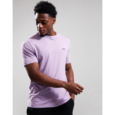 Boss Stretch-Cotton T-shirt with Contrast Logo Light Pastel Purple