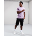 Boss Stretch-Cotton T-shirt with Contrast Logo Light Pastel Purple