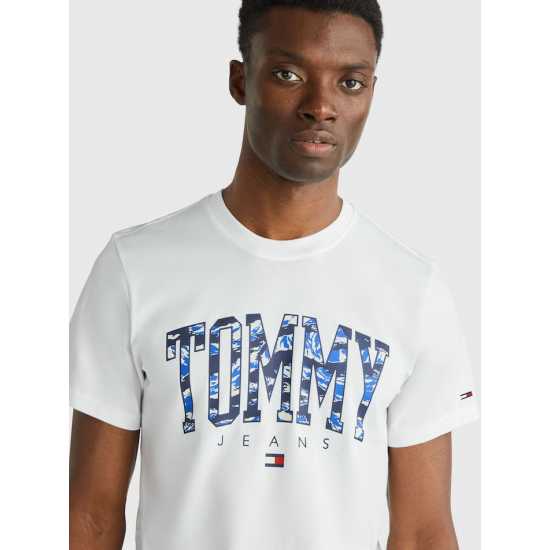 Tommy Jeans Reg Camo College Tee White