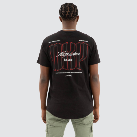 Nena and Pasadena Combat Dual Curved Tee Jet Black 