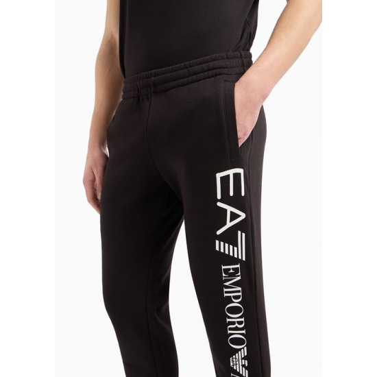 EA7 Emporio Armani Cotton Blend Logo Series Joggers Black/White