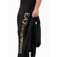 EA7 Emporio Armani Cotton Blend Logo Series Joggers Black/Gold 
