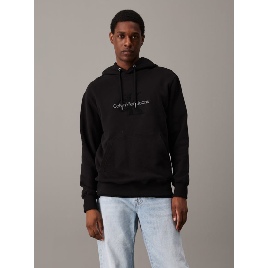 Calvin Klein Chenille Monogram Hoodie Black