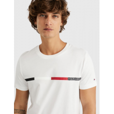 Tommy Hilfiger Chest Bar Graphic Tee White