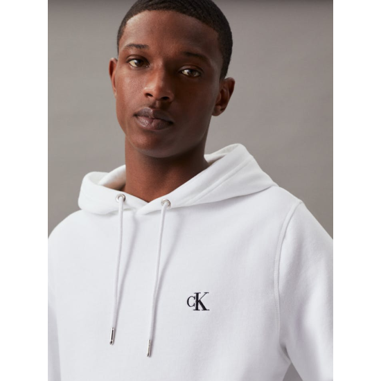 Calvin Klein Cotton Blend Fleece Hoodie White