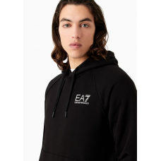 EA7 Emporio Armani Cotton Blend Logo Series Hood Black/White