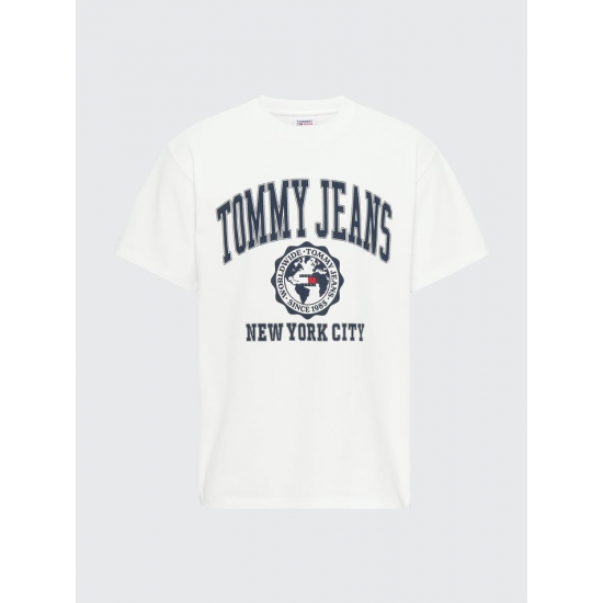 Tommy Jeans College Logo Tee Ancient White