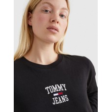 Tommy Jeans College Logo LS Tee Black WMN