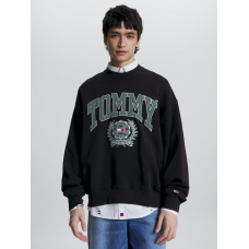 Tommy Jeans Boxy College Graphic Crew Black