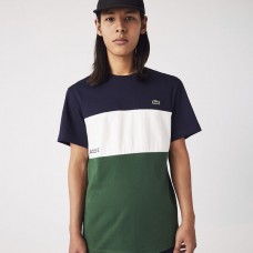 Lacoste Branded Colour Block T-shirt Navy/White/Green