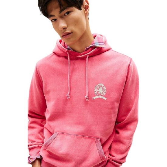 Tommy Jeans Reg Washed Crest Paly Hood Vintage Cerise