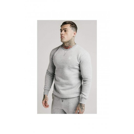 Sik Silk Crew Sweater Grey Marl