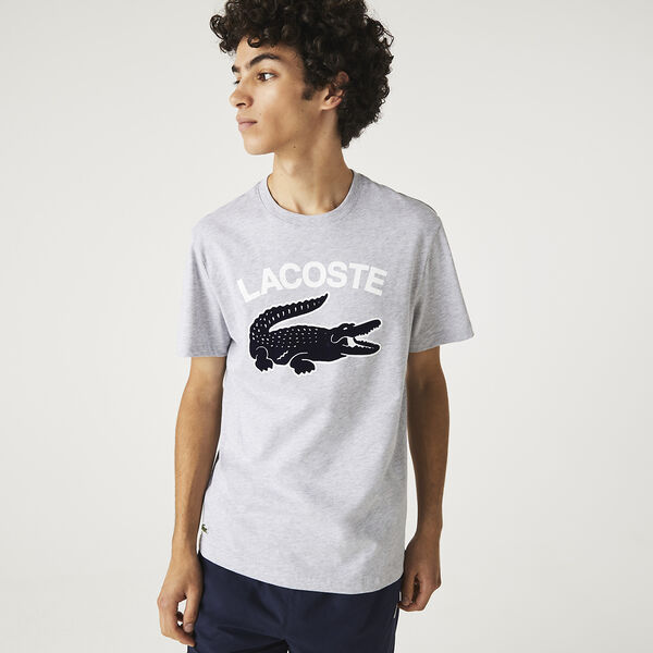 Lacoste T-Shirt Silver Print Chine Crocodile