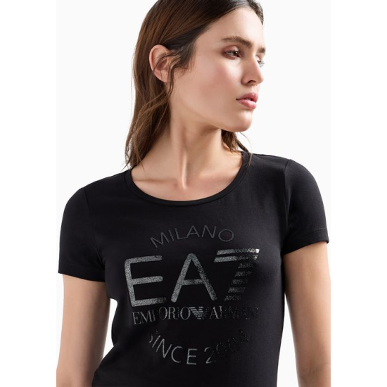 EA7 Emporio Armani Logo Series Crossover Tee Black WMNS EA7 Emporio Armani Logo Series Crossover Tee Black WMNS