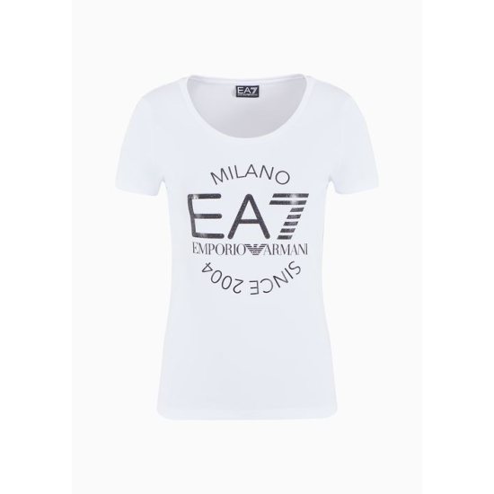 EA7 Emporio Armani Logo Series Crossover Tee White WMNS